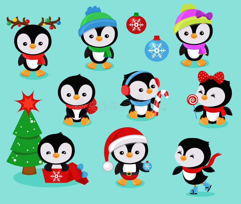 christmas penguin clipart