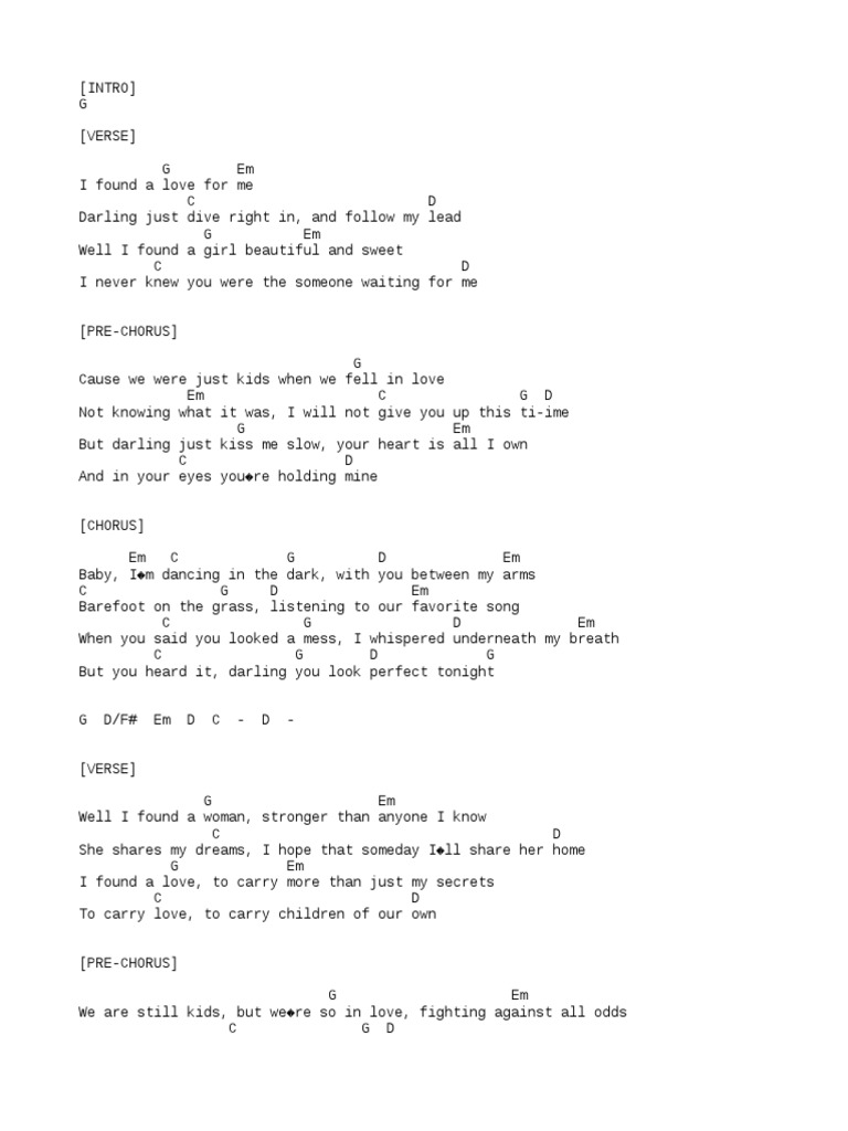 lyrics to ed sheeran perfect