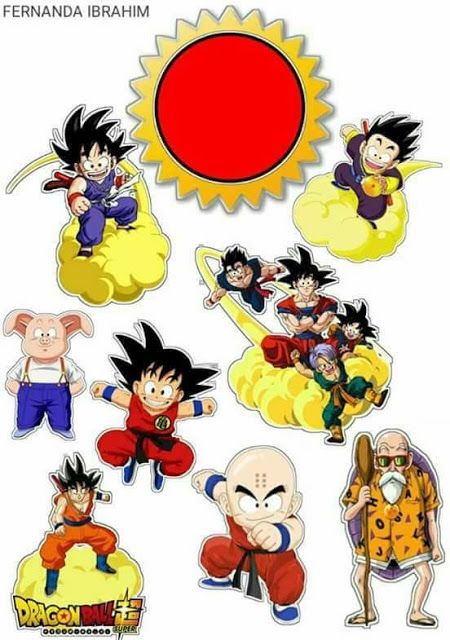 topper de dragon ball z para imprimir