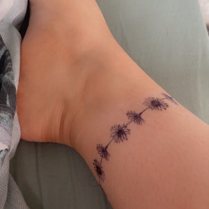 daisy chain tattoo ankle