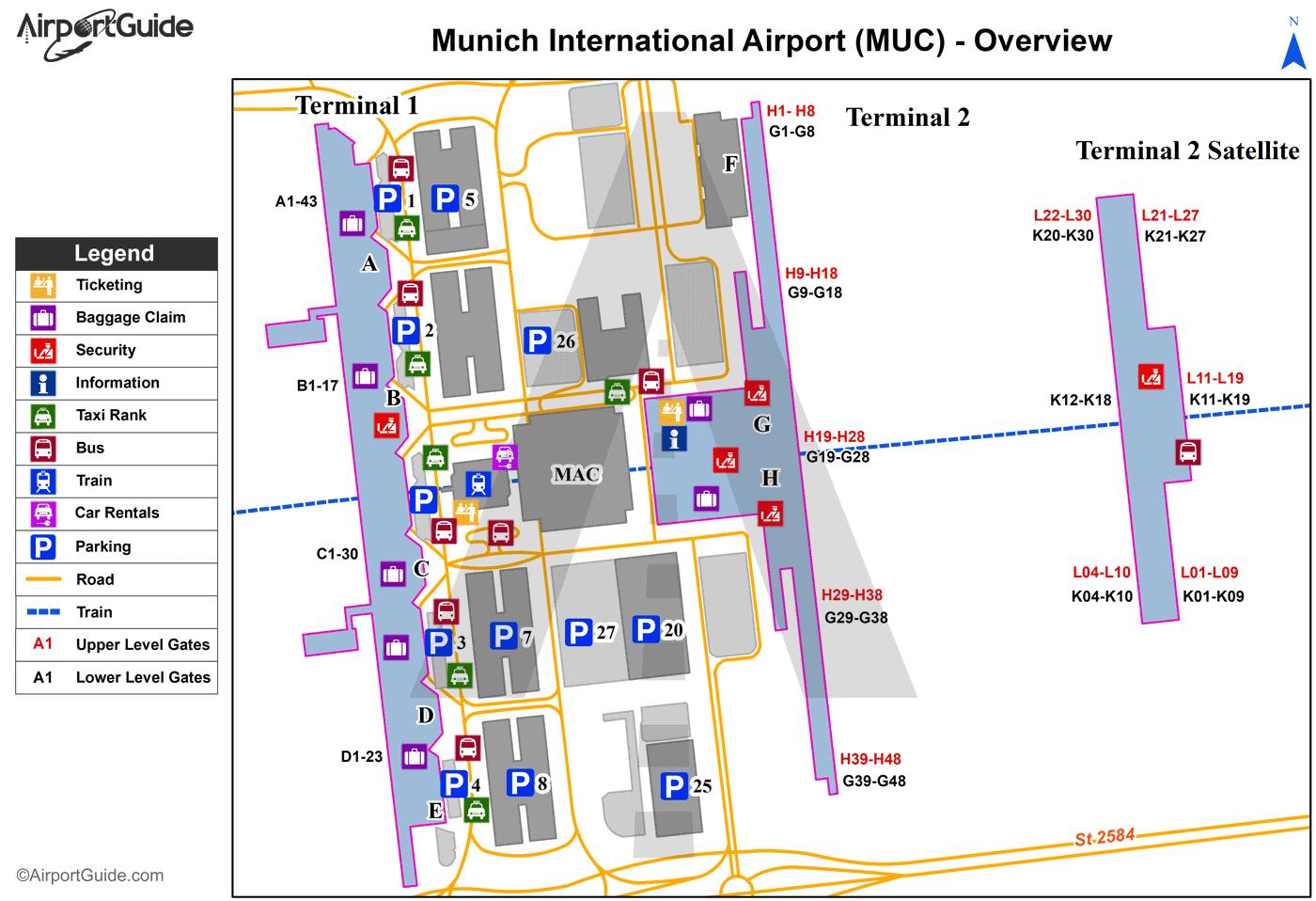 muc airport terminal 2 map