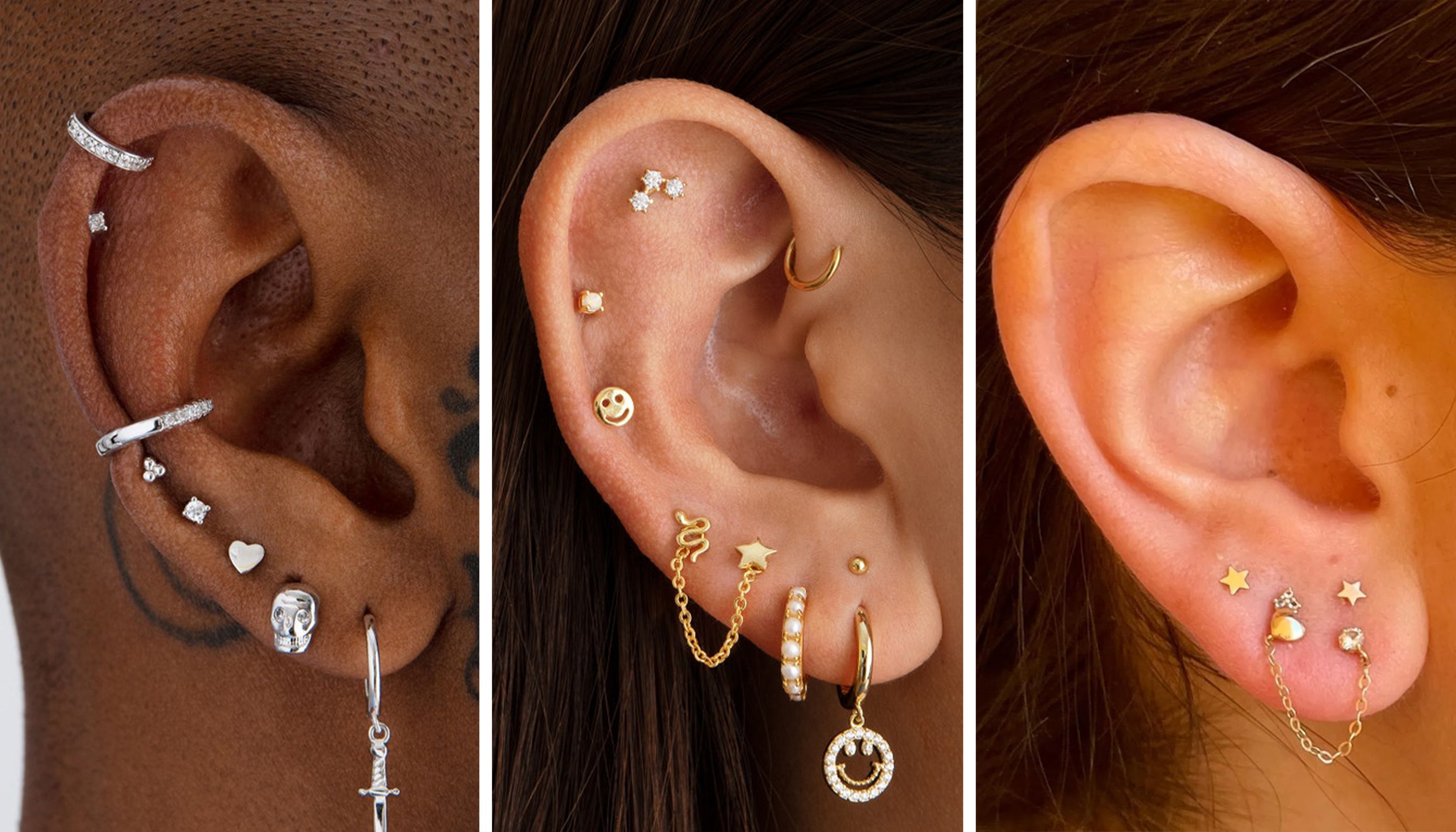 attractive trendy cute ear piercings