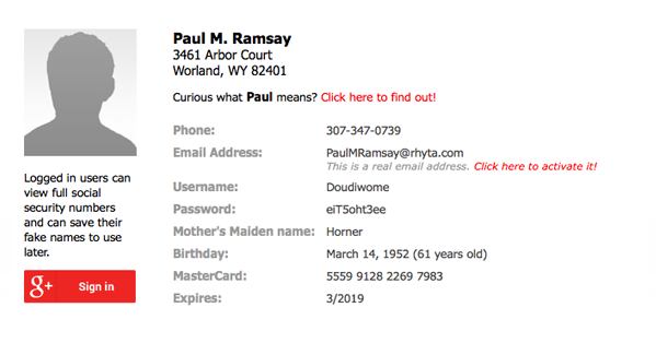 fake address in united states