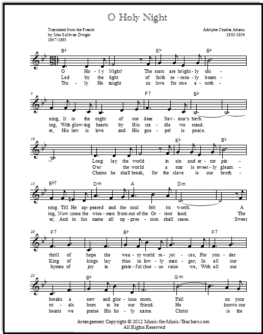 o holy night chords in a