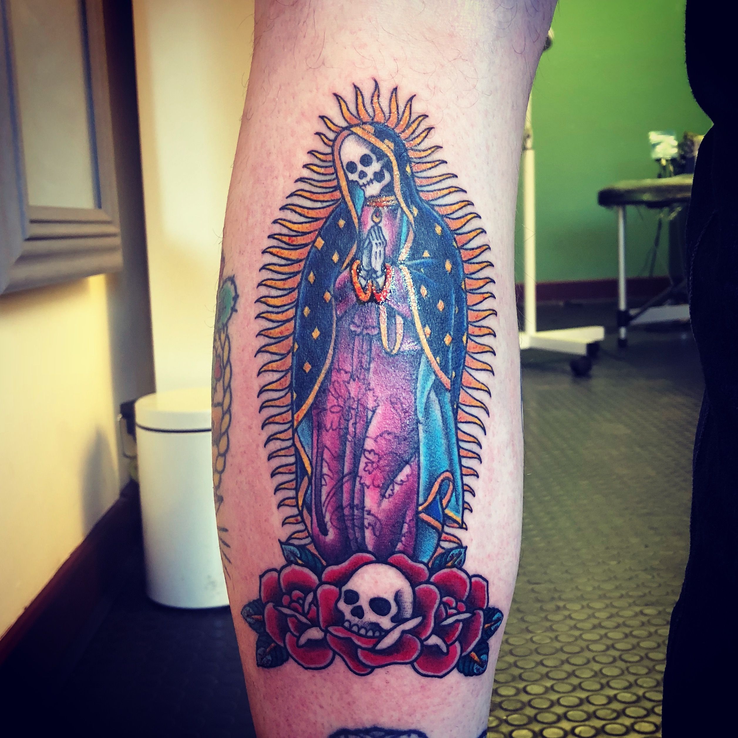 santa muerte tattoo traditional