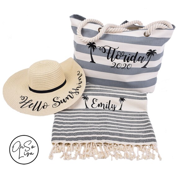 beach bag and towel set