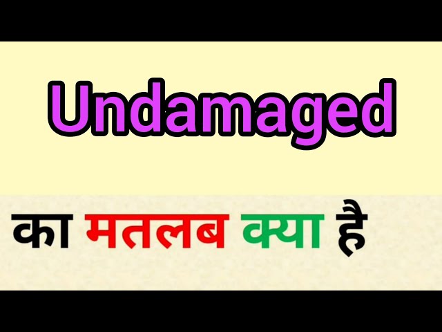 undamaged meaning in hindi