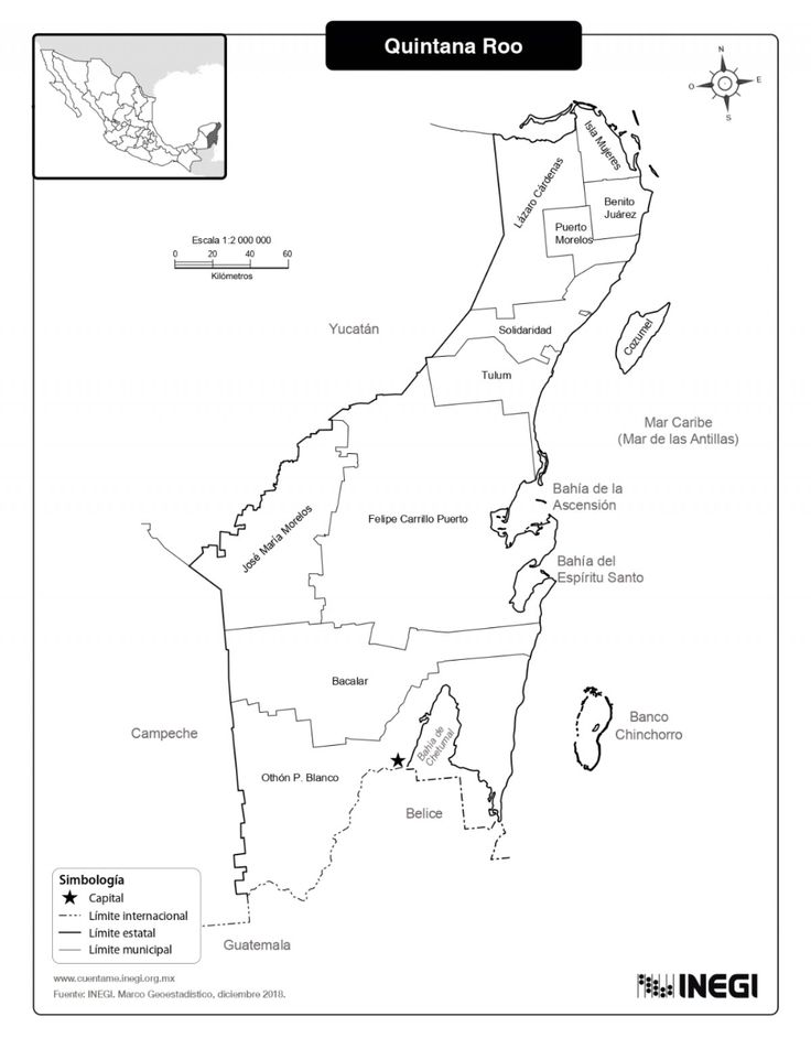 mapa de quintana roo sin nombres