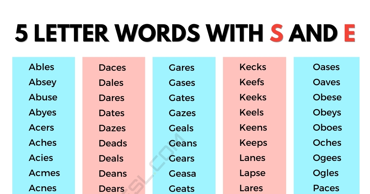 words that start with s and end with e