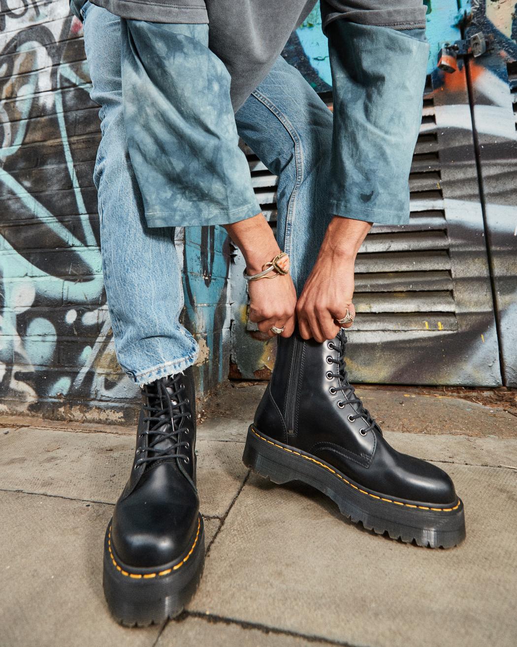 dr martens jadon black polished smooth