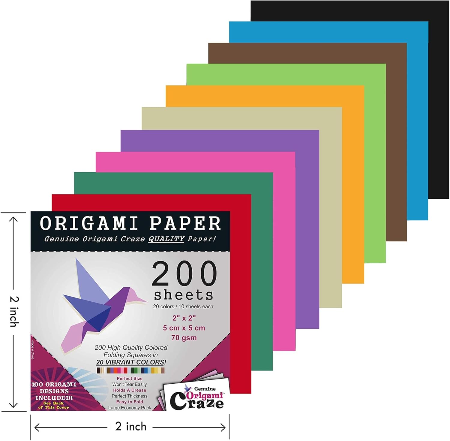 origami paper measurements