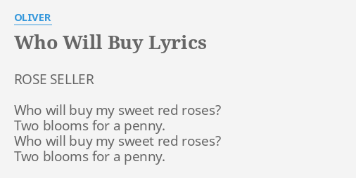 lyrics who will buy