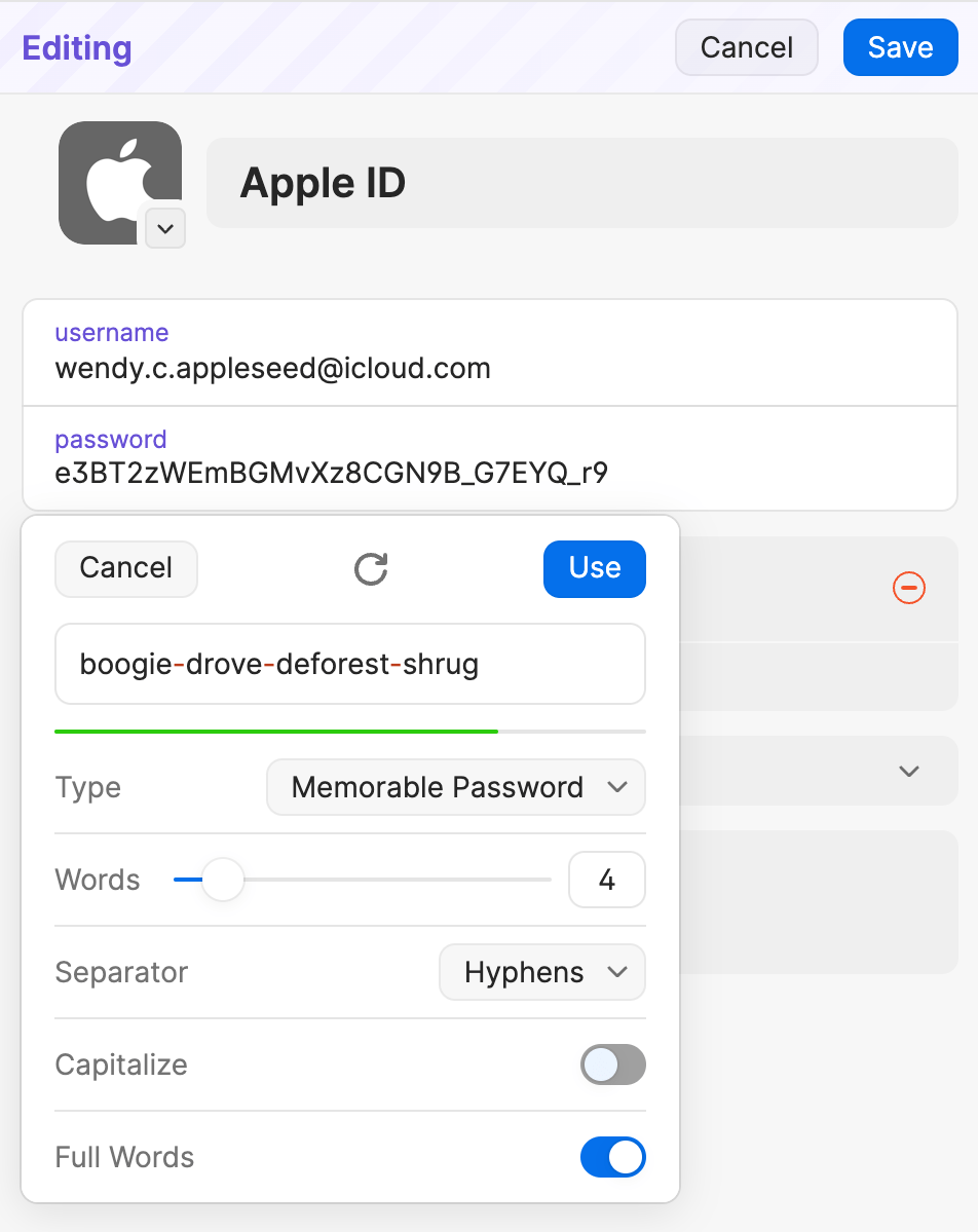 1password generator