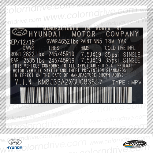 2015 hyundai elantra color codes