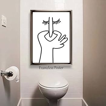 funny bathroom wall art