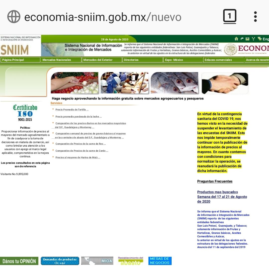 sniim sistema nacional de información e integración de mercados