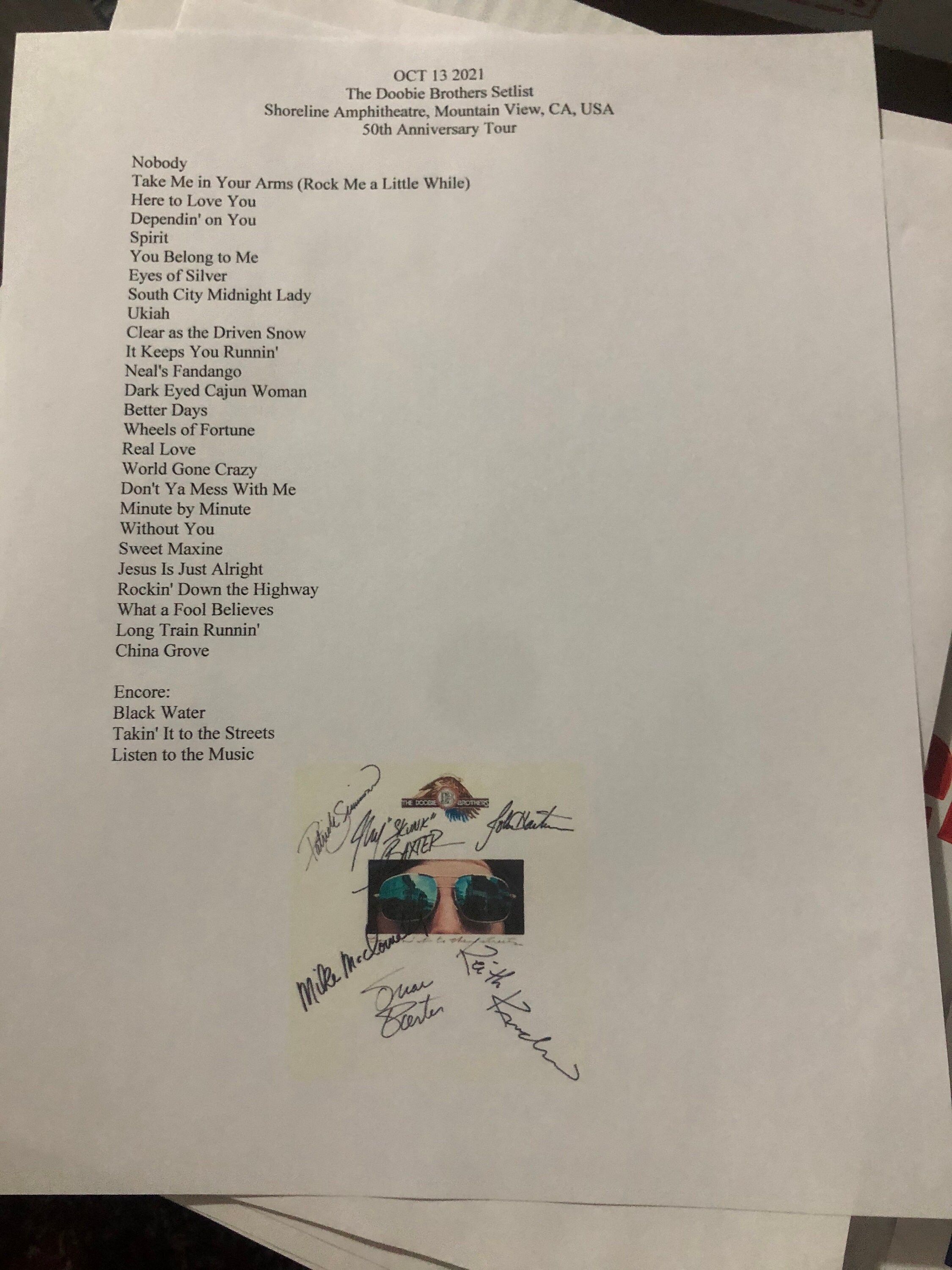 doobie brothers setlist