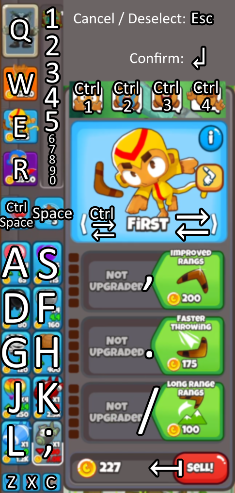 btd battles keybinds