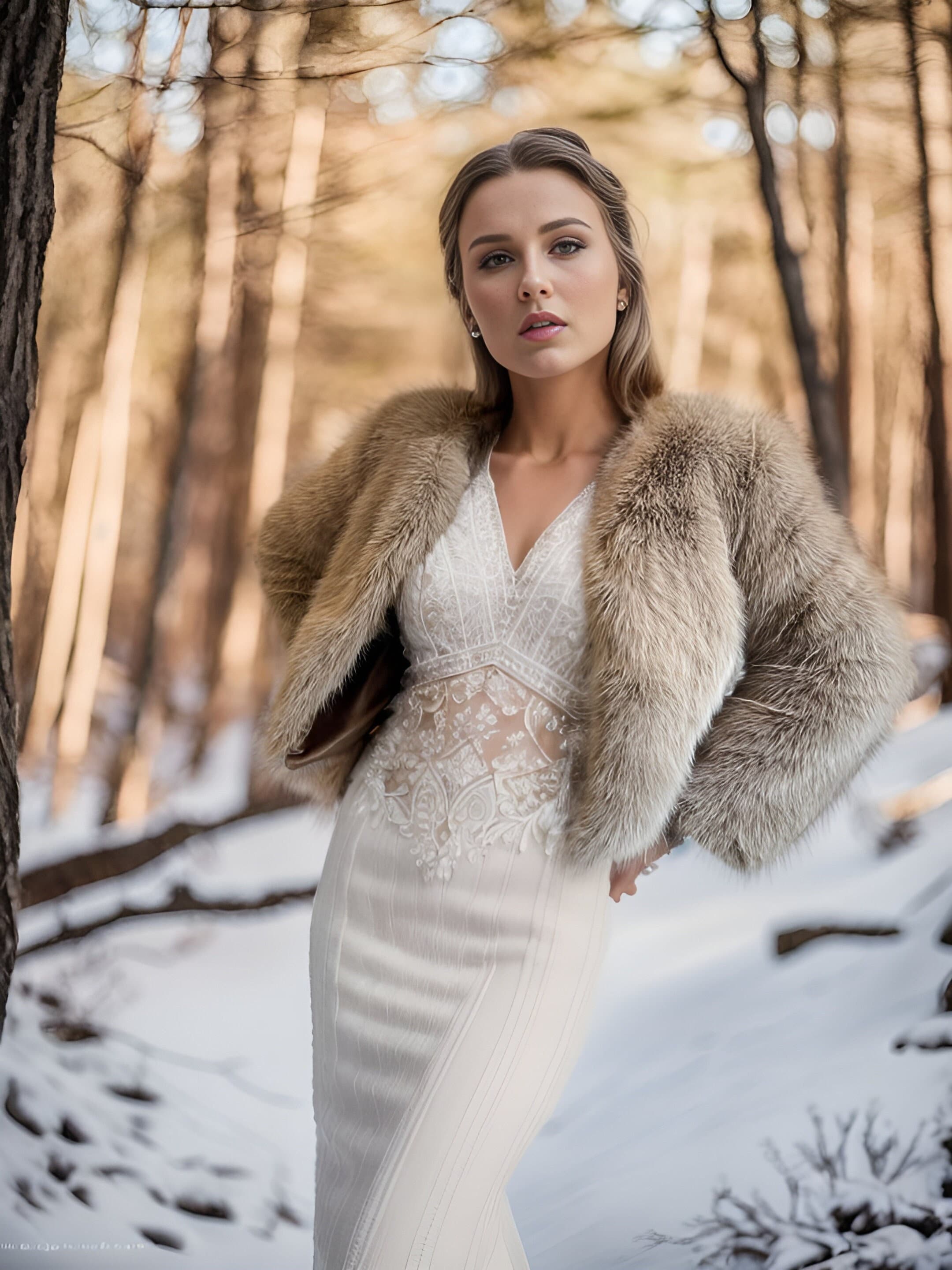 faux fur wedding jacket