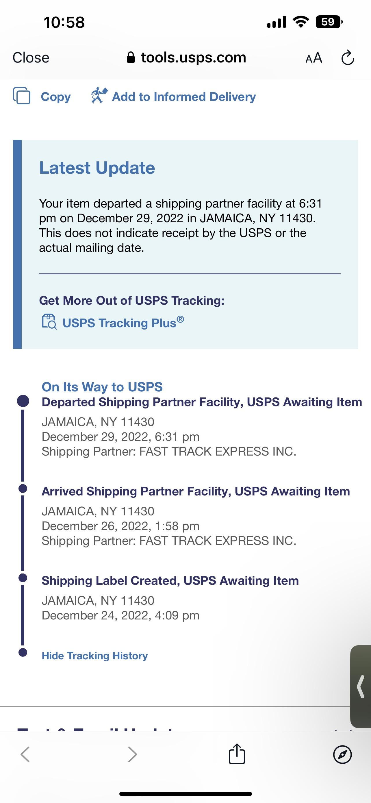 usps package is not moving