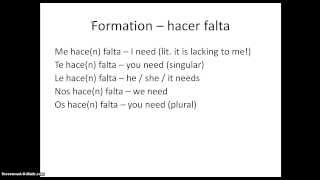 hacer falta meaning