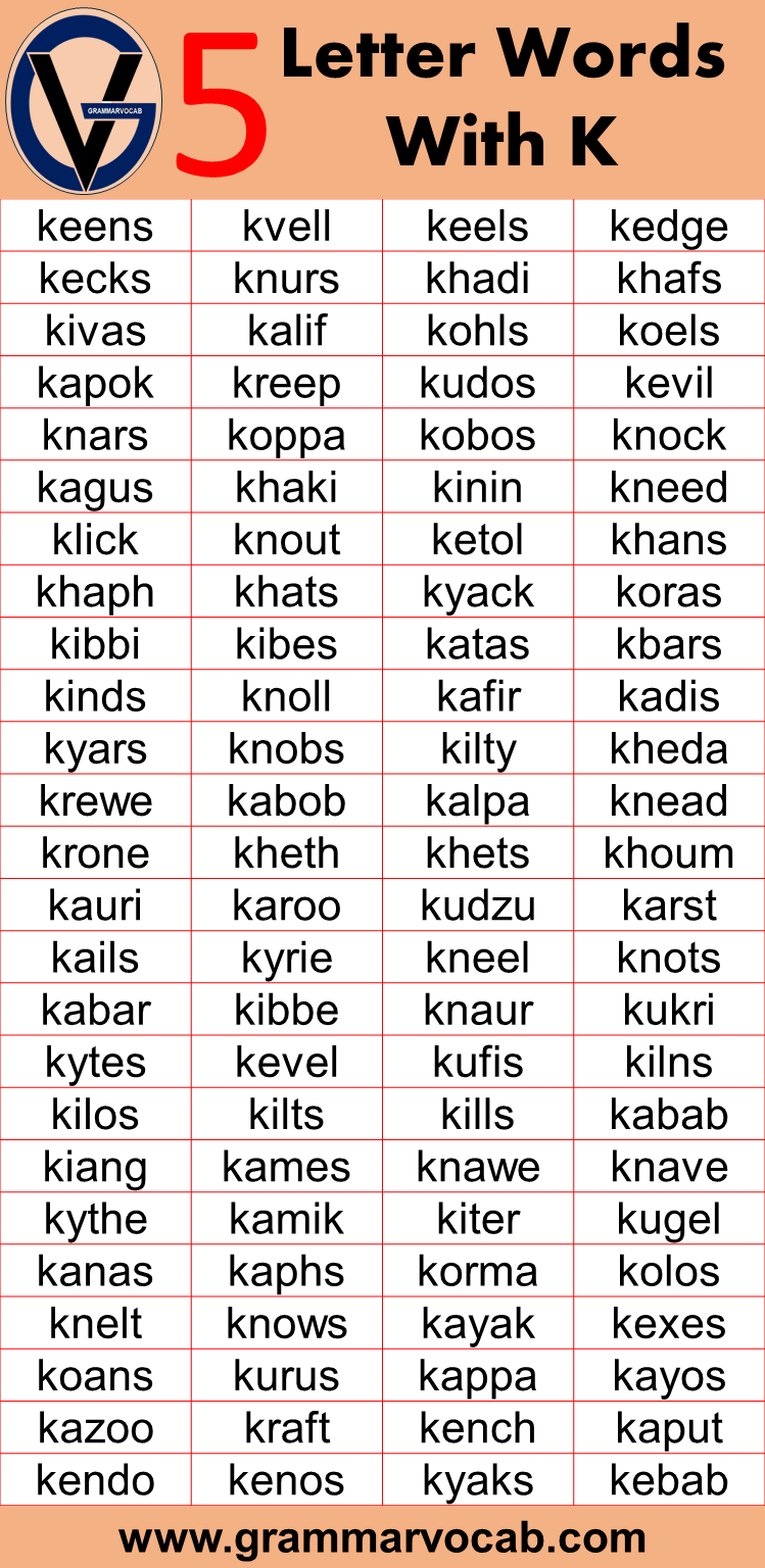 words that start with ka 5 letters