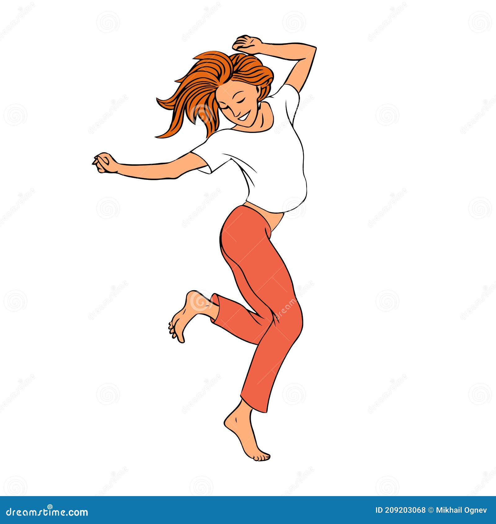 chica bailando dibujo