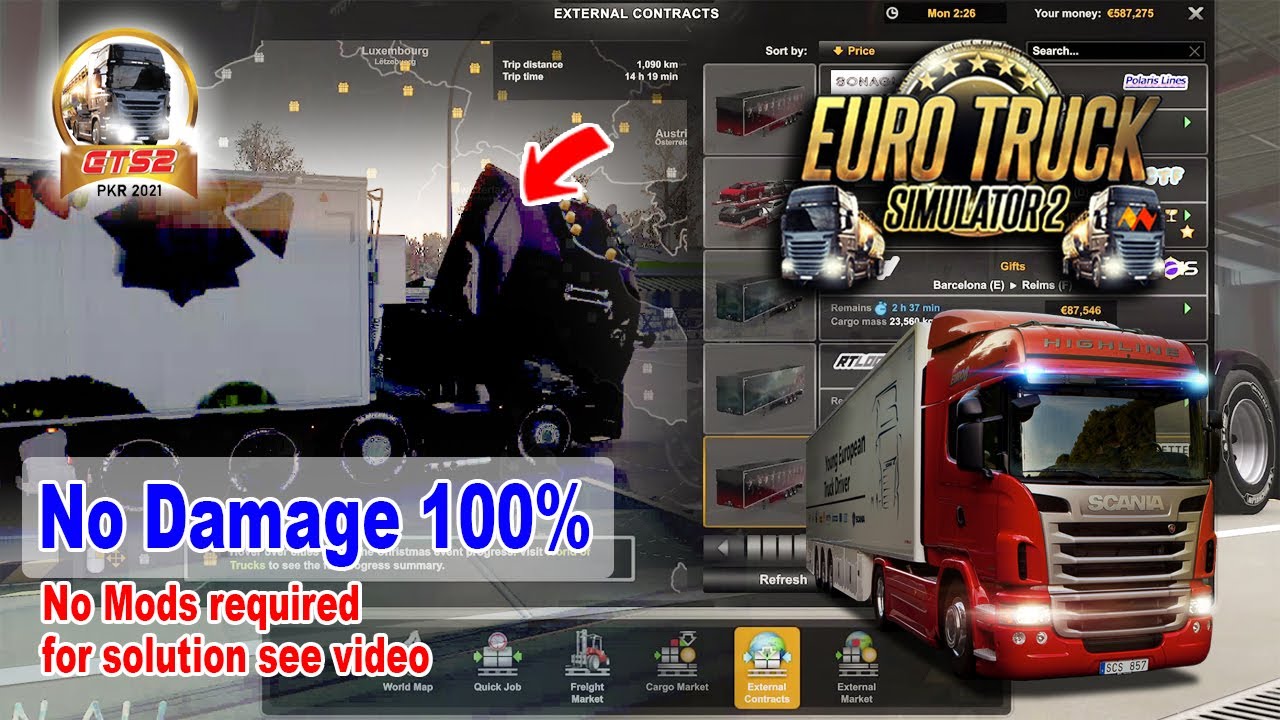 euro truck simulator 2 damage off
