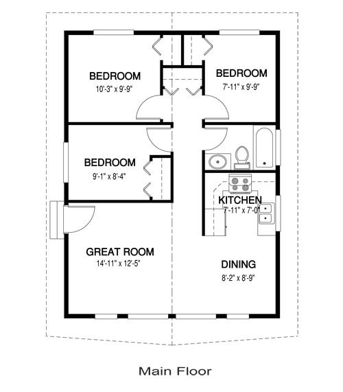 small 3 bedroom cottage plans