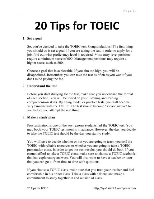 toeic trick