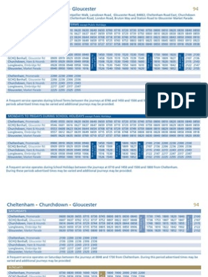 94 bus timetable cheltenham