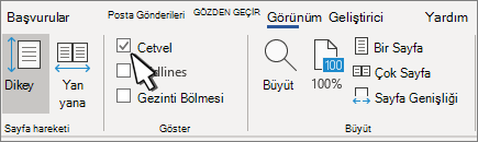 word cetvel kullanımı