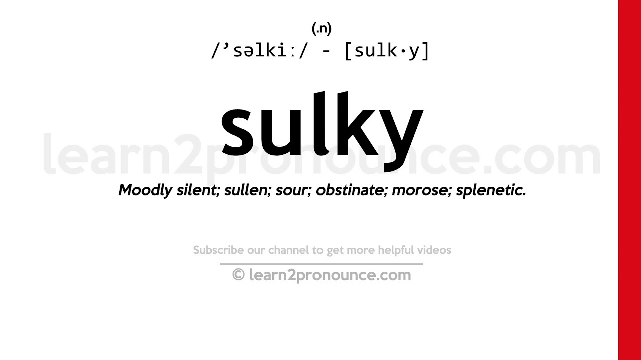 sulkily meaning in english