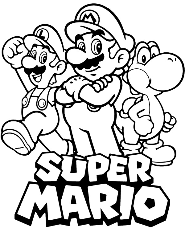 mario colouring pages