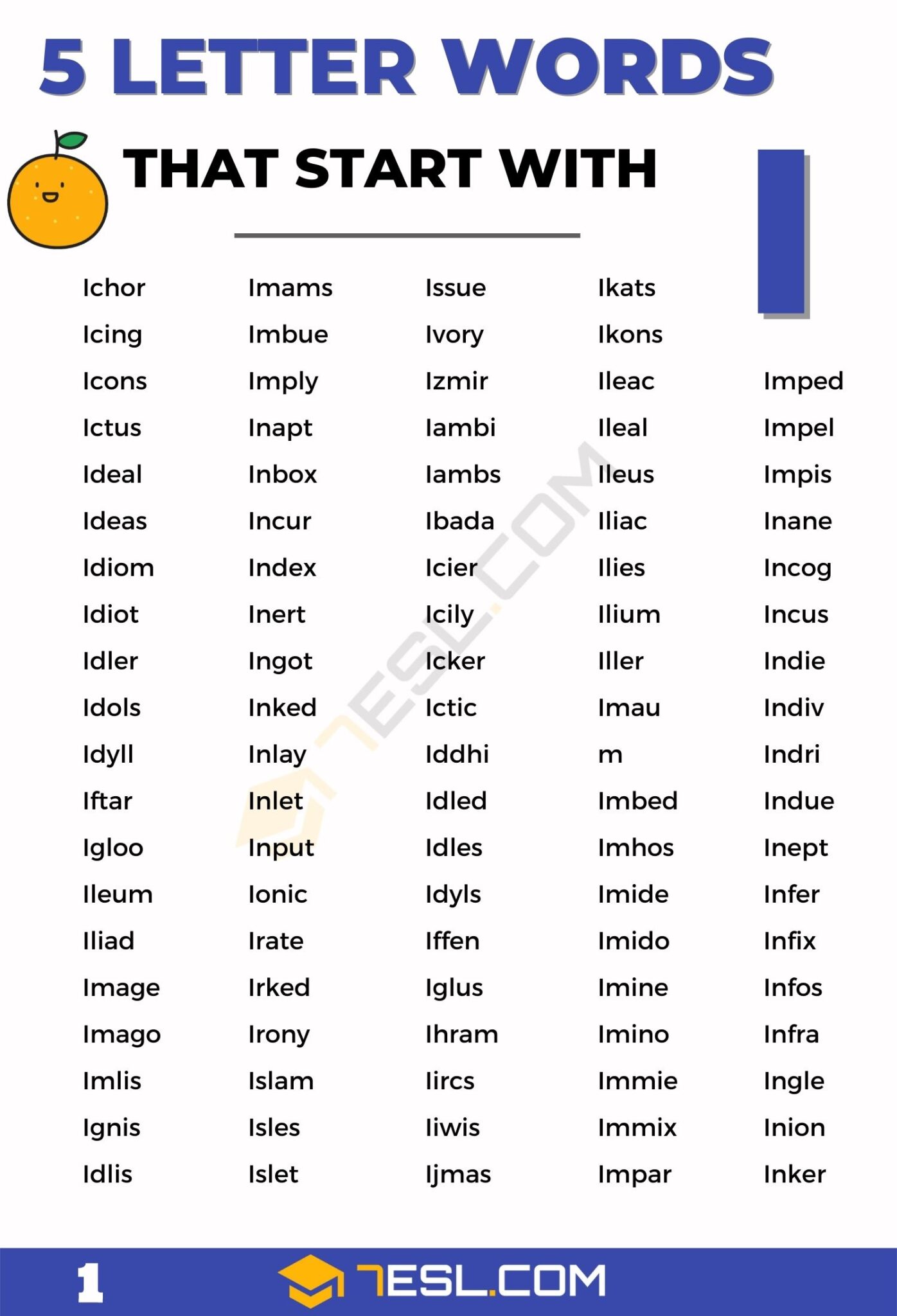 5 letter words beginning with