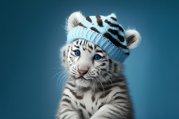 cute baby white tiger