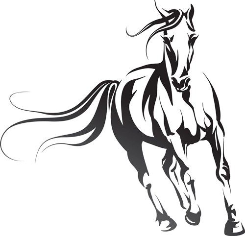 horse drawing stencil