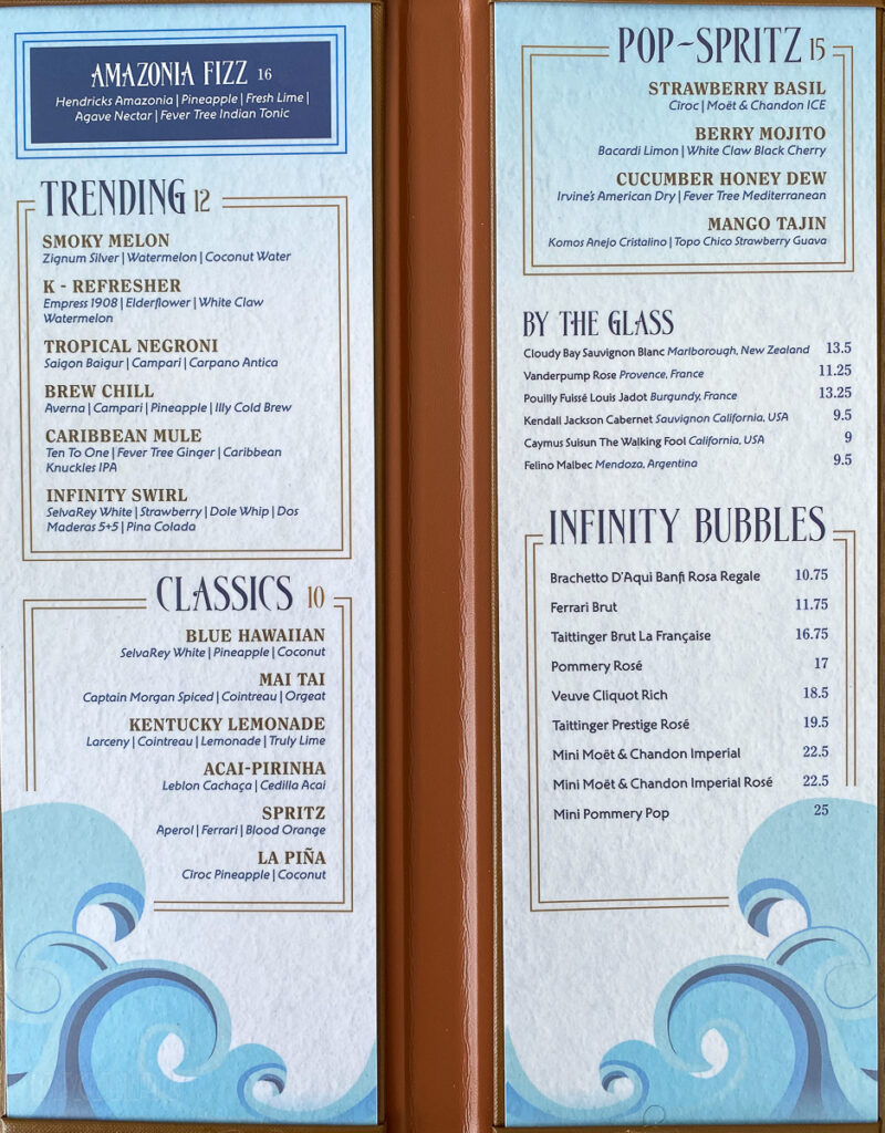 disney wish menus with pictures