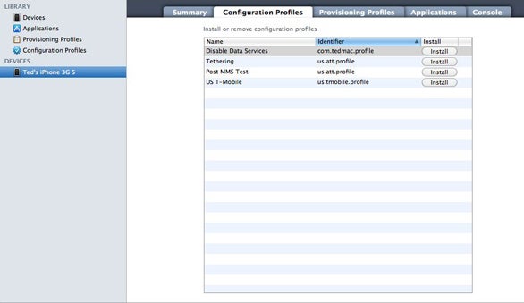 carrier configuration services