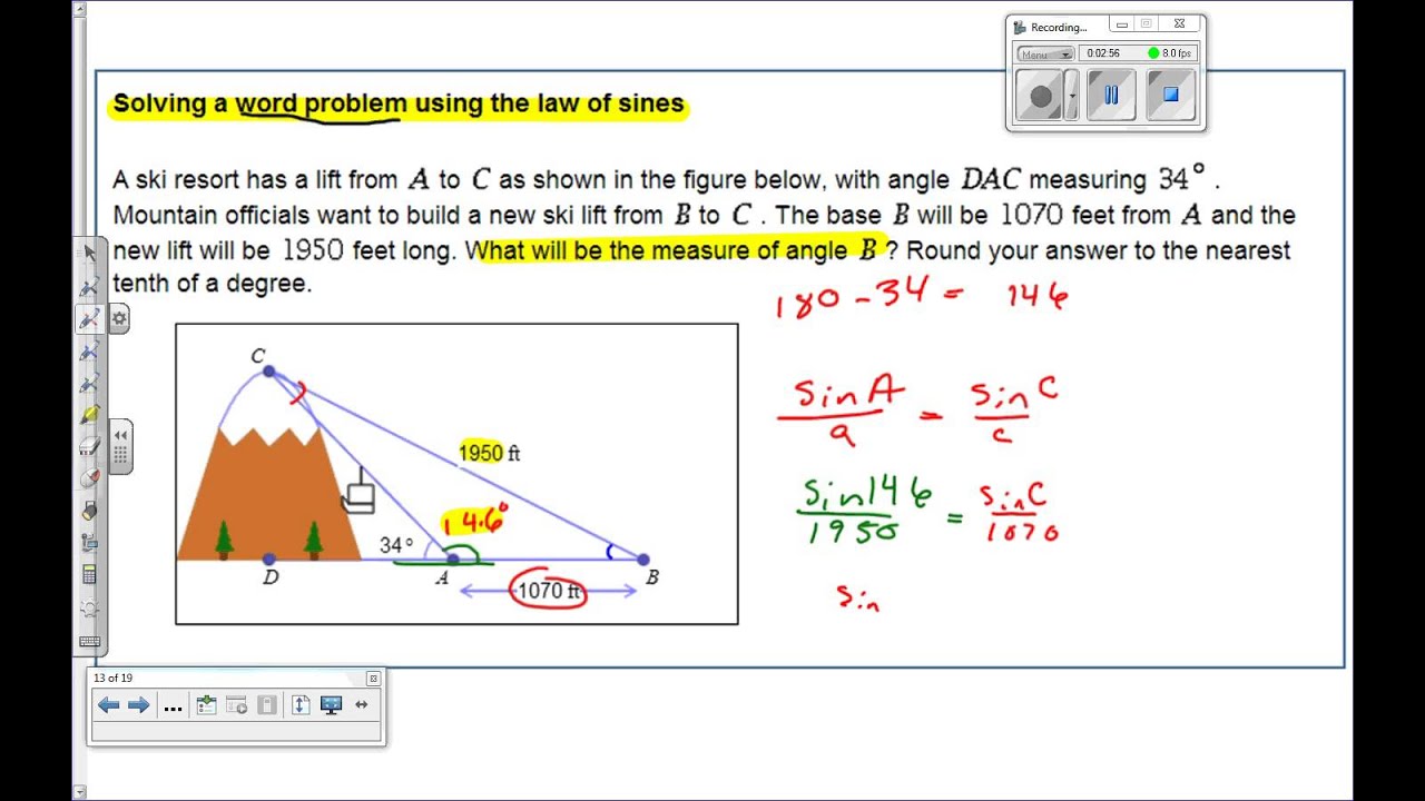 law of sines real world problems