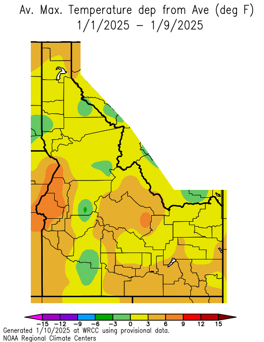 idaho temperature map