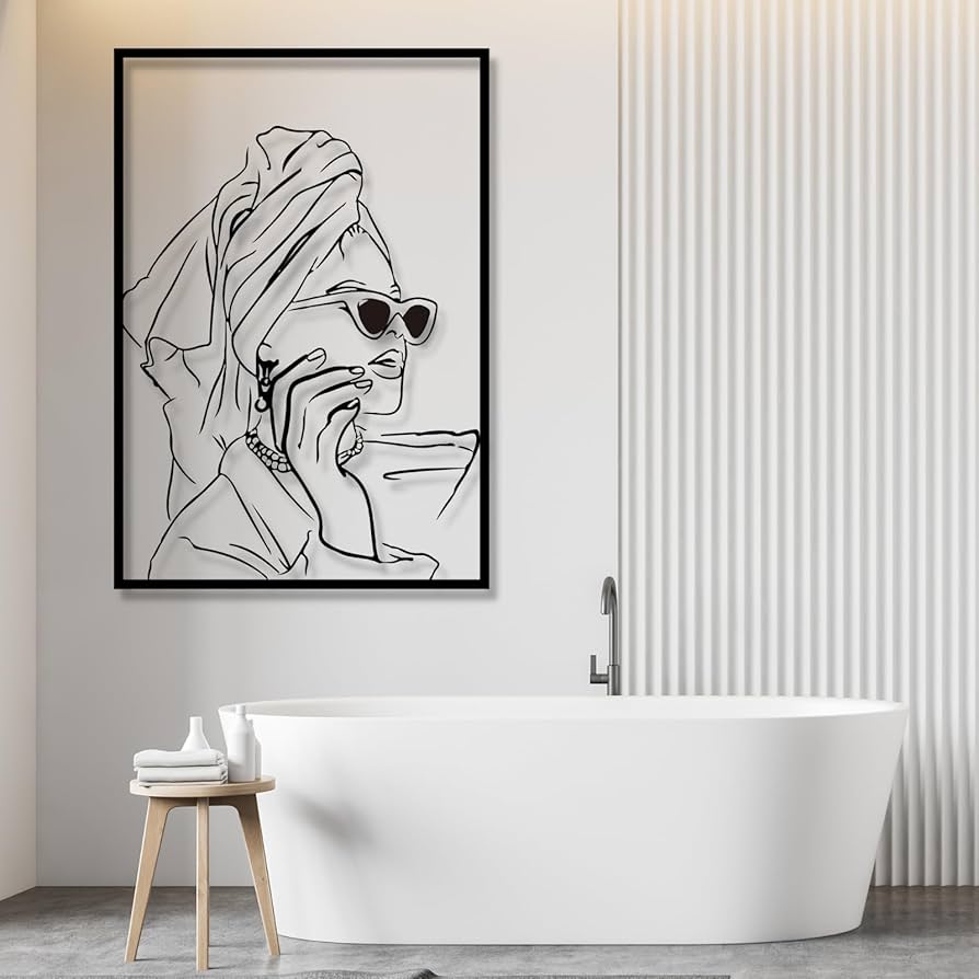 bathroom metal wall art