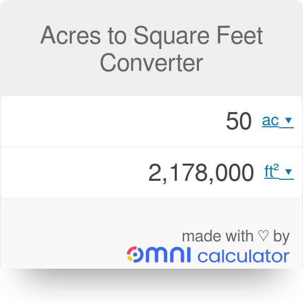 1.6 acres to square feet