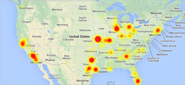 at&t outage map