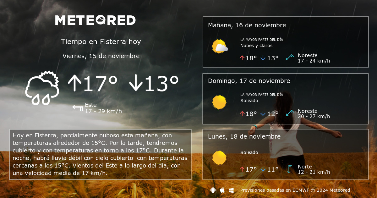 clima de 10 días para finisterre