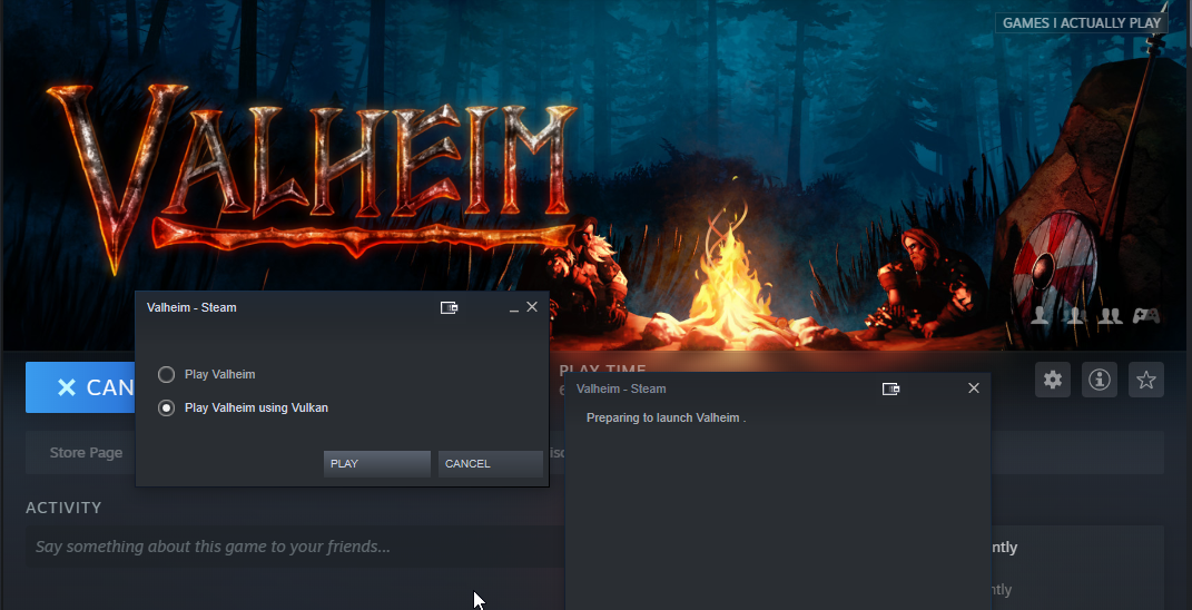 play valheim using vulkan