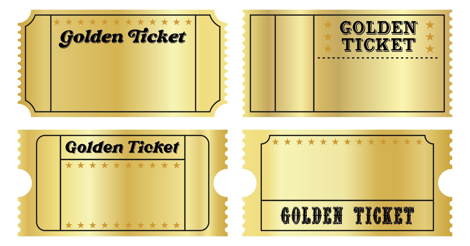 gold ticket template