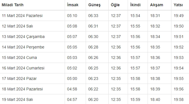 erzincan ezan vakti