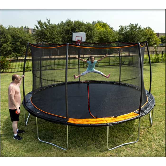 trampoline basketball goal