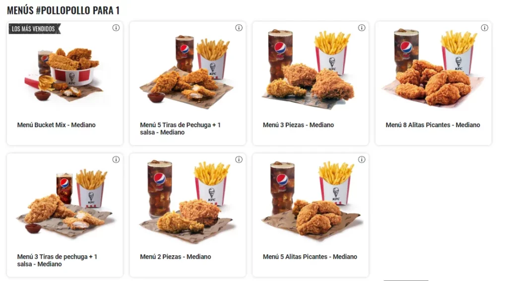 menu family combo para 4 kfc precio